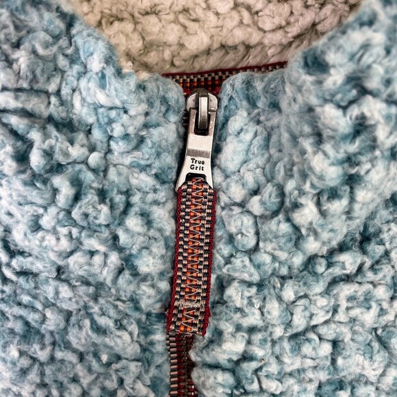 American Outdoor Co True Grit Quarter Zip Blue Sherpa Fleece Pullover Women's XS - Picture 7 of 13
